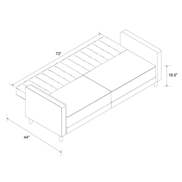 Mercury Row® Perdue 81.5" Velvet Square Arm Convertible Sleeper
